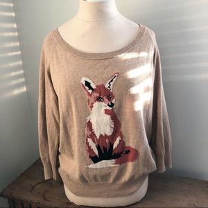 Fox Cashmere Blend Sweater Size Large